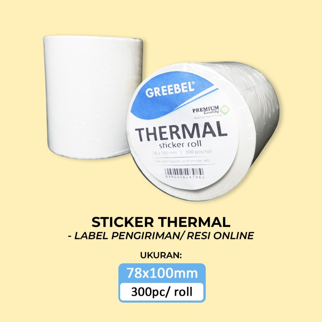 

GREEBEL KERTAS RESI PAKET / THERMAL ROLL ISI 300PCS 78X100MM WATERPROOF / KERTAS THERMAL ROLL