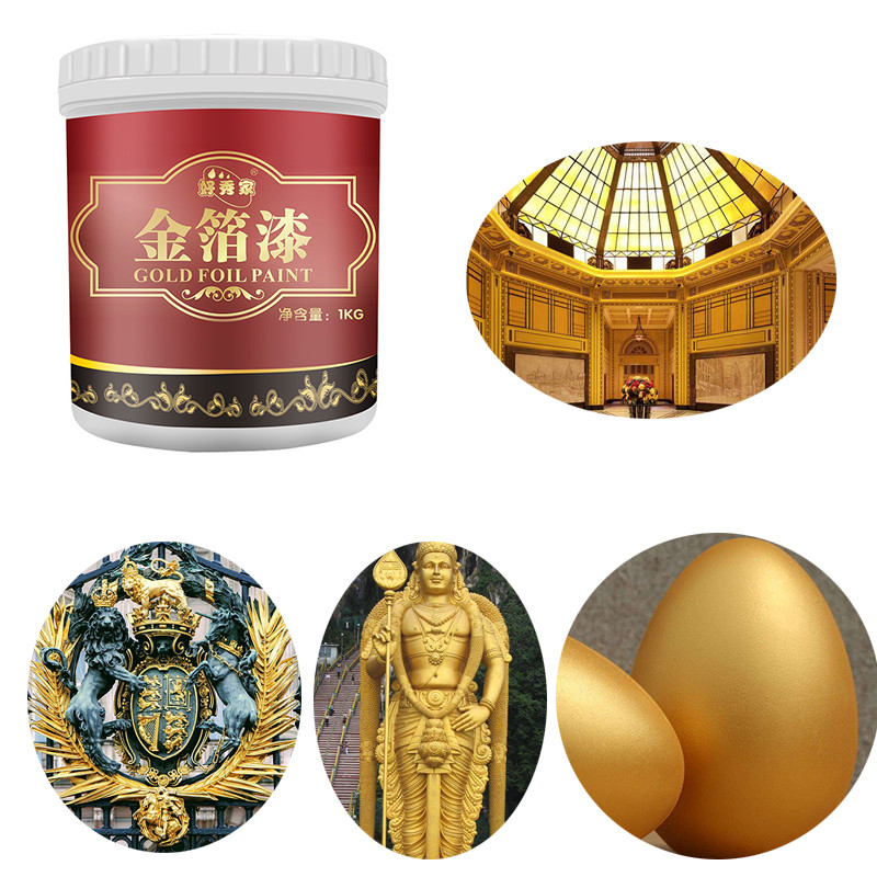

1kg Water-based Metallic Paint Shiny Gold Foil Paint Diy Sculpture Gypsum Iron Crafts Coloring Home Decoration