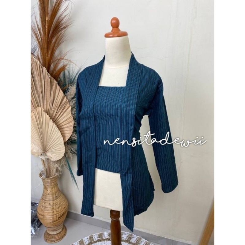 LURIK JAWA [Hijau] Kebaya Lurik / Baju Jawa Lurik - Premium, Katun Prasojo