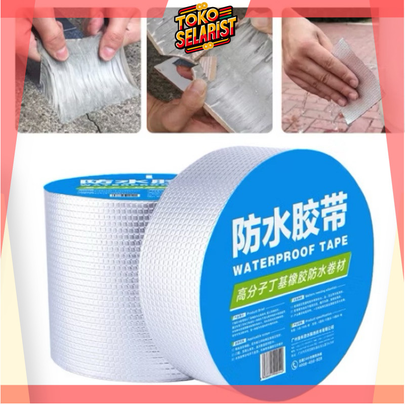 COD Makassar LAKBAN ANTI BOCOR 3M LAKBAN ALUMINIUM FOIL BUTYL WATERPROOF 3 METER /LEM ANTI AIR ALUMI