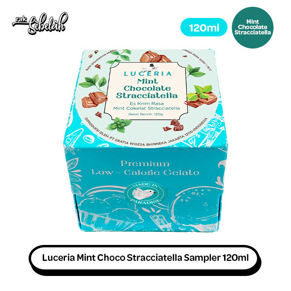 

Luceria Mint Choco Stracciatella Sampler 120ml | Es Krim Chocolate Mint Premium | High Quality | Low Calories | No Perservatives