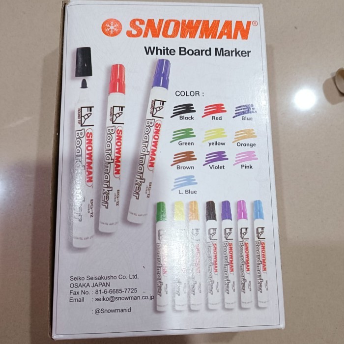 

spidol snowman whiteboard marker BG 12 hitam