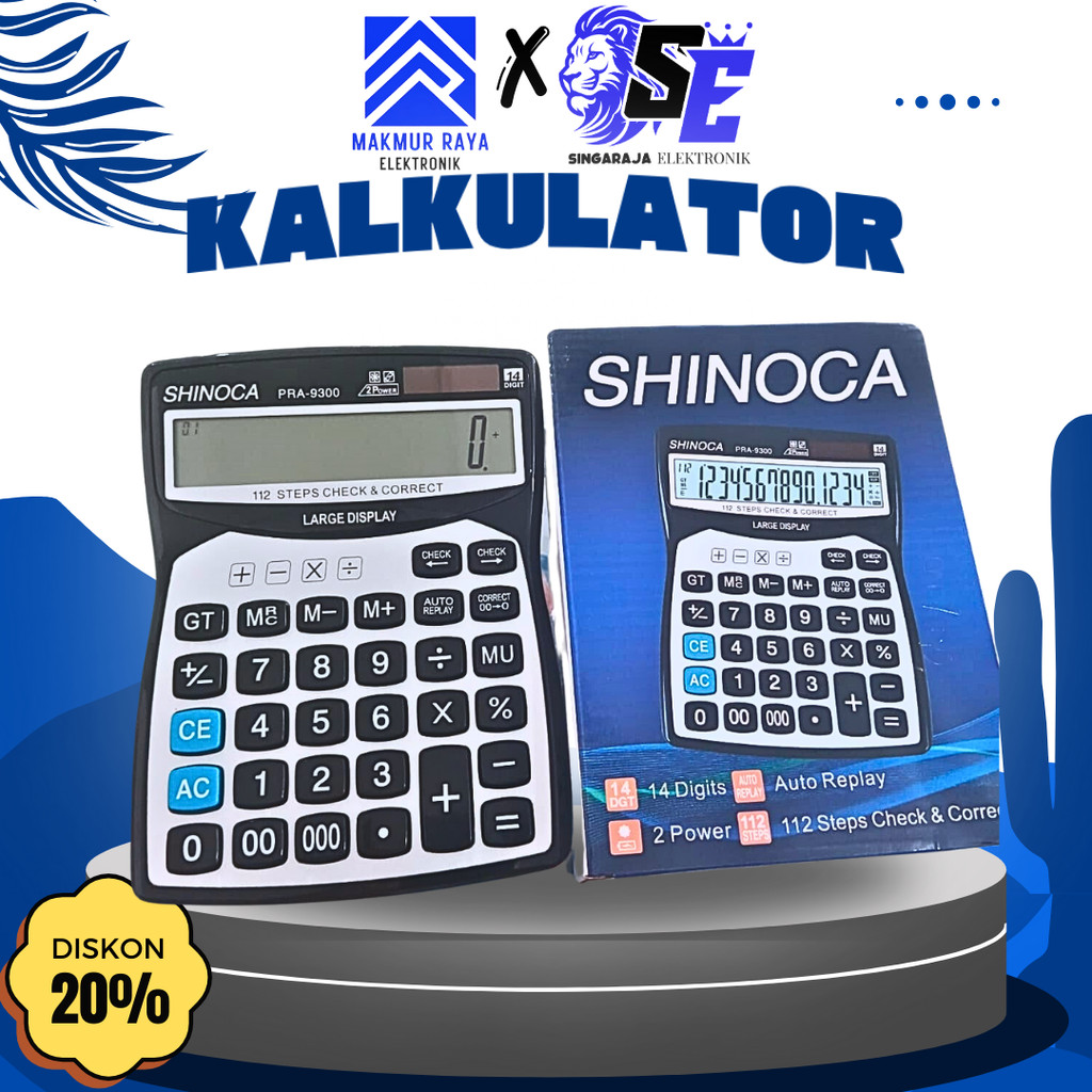 

Sninoca Kalkulator 9300 - Kalkulator Serbaguna untuk Kebutuhan Sehari-hari