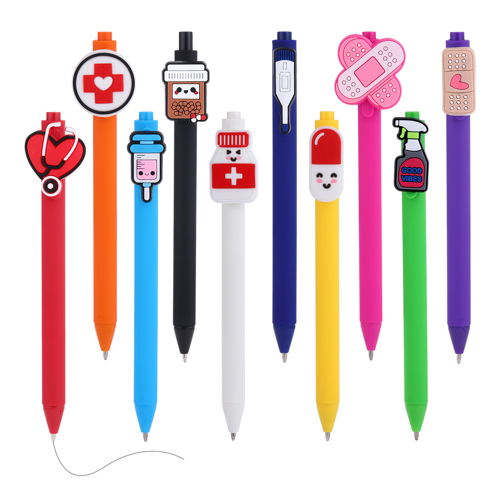 

10 Pcs Nurse Pens | Funny Best Cute Nurses Pen Set Accessories for Work, Nursing , ICU; Must haves Gifts, Essentials, Nurses Wee