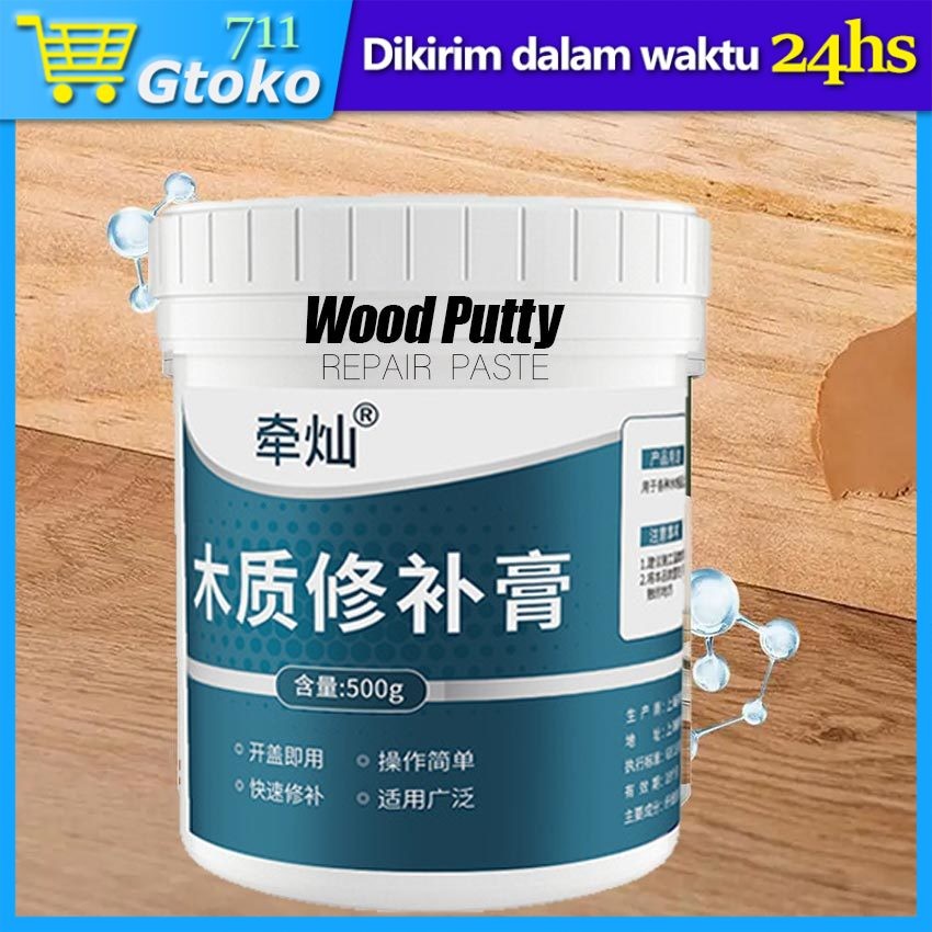 500 Gram Dempul Tusir HPL Krim Kayu Resin Plamir Perbaikan Penambal Furniture Meja Pintu Lemari Lant
