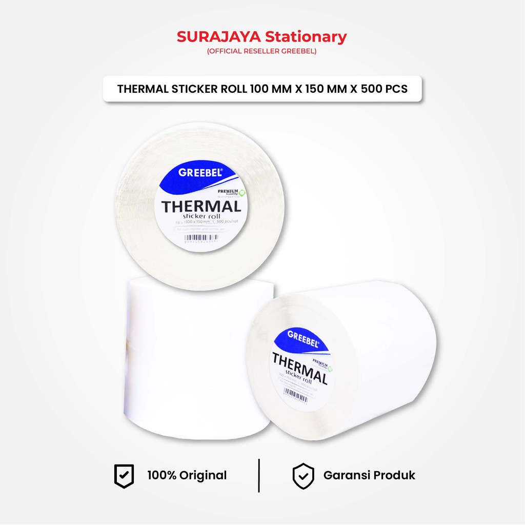 

Label Greebel Stiker Thermal Roll Isi 500pcs 100x150mm Waterproof / Label Kertas Barcode Tidak Luntur