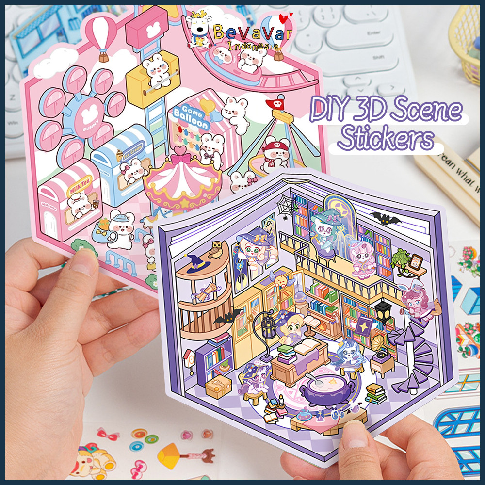 

BEVAVAR Mainan DlY 3D Scene Stickers Menyusun Dekorasi Kreatif Lucu