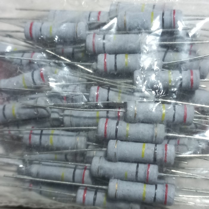 resistor R carbon film 200K 200 K 2watt 2 w watt WAT 2WAT ohm 5% 2w Fajar elektro 2