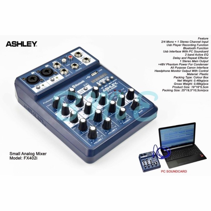 Mixer Audio Ashley FX 402i/fx402i mini mixer.original MIXER Bluetooth