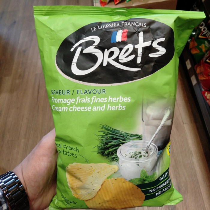 

Brets potato chips cream chese and herbes 125gr