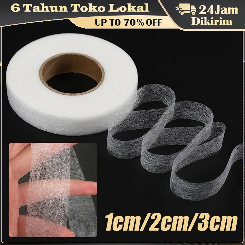 

Perekat Tekstil / Lem Som / Lem Soom / Lem Sum Hemming Tape /Stiker Kerah Kerah Anti Kotor / 1cm/2cm/3cm