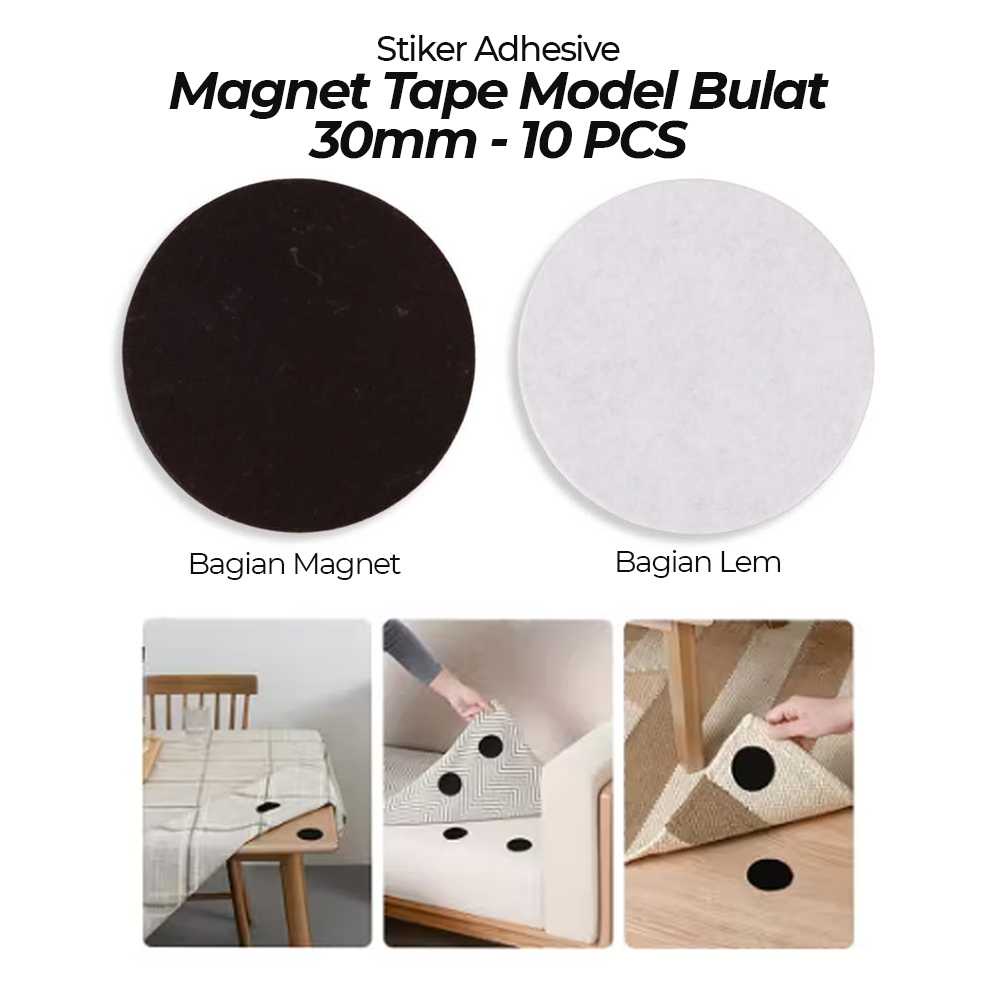 

JETTING Stiker Adhesive Magnet Tape Model Bulat 30mm 10 PCS - JC-3M -RRT