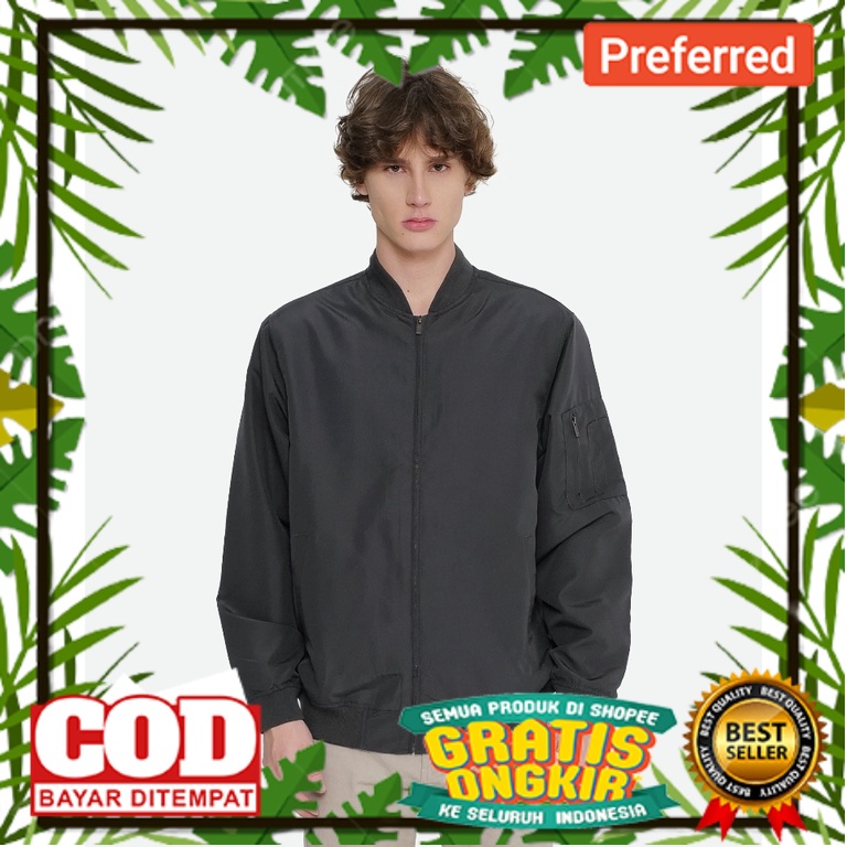 OOTD KEREN JAKET TRENDY 2023 /Erigo Bomber Kiev Dark Grey Unisex