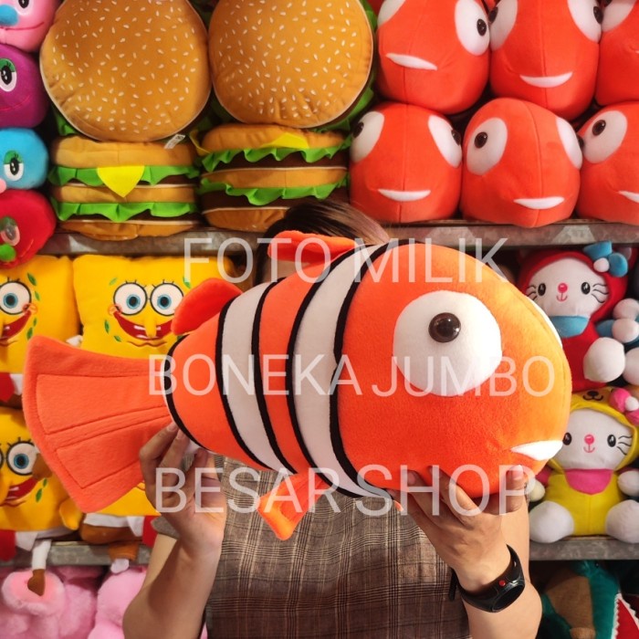 FOTO ASLI REAL PICT BONEKA HEWAN IKAN MAS SAPU LELE NEMO MUJAER ORANGE ORANYE OREN PUTIH y