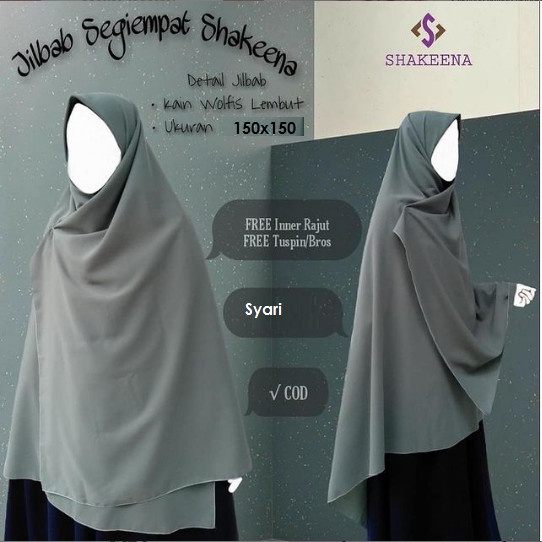 ✨LARIS✨ -Jilbab segi empat / wolfis segi empat/ jilbab syari - Hitam