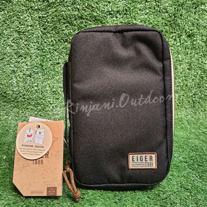 EIGER CLASSHALL STATIONERY ORIGINAL TAS TANGAN DOMPET ORGANIZER WALLET - Hitam