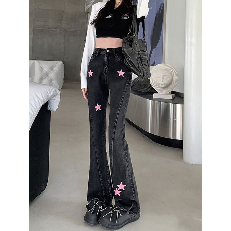 [ COD✅ ] Aroana Alesha  Jeans Kaki Lebar Getaran Amerika Ukuran Besar untuk Wanita Di Musim Semi dan