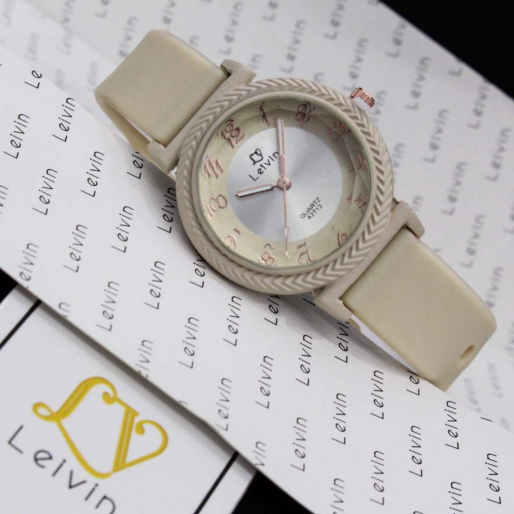 Jam tangan Wanita Leivin LV A2713 Analog Original Tali Rubber Fashion
