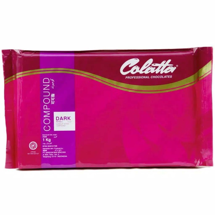 

Dark Chocolate Colatta Compound / Coklat / Cokelat 1kg