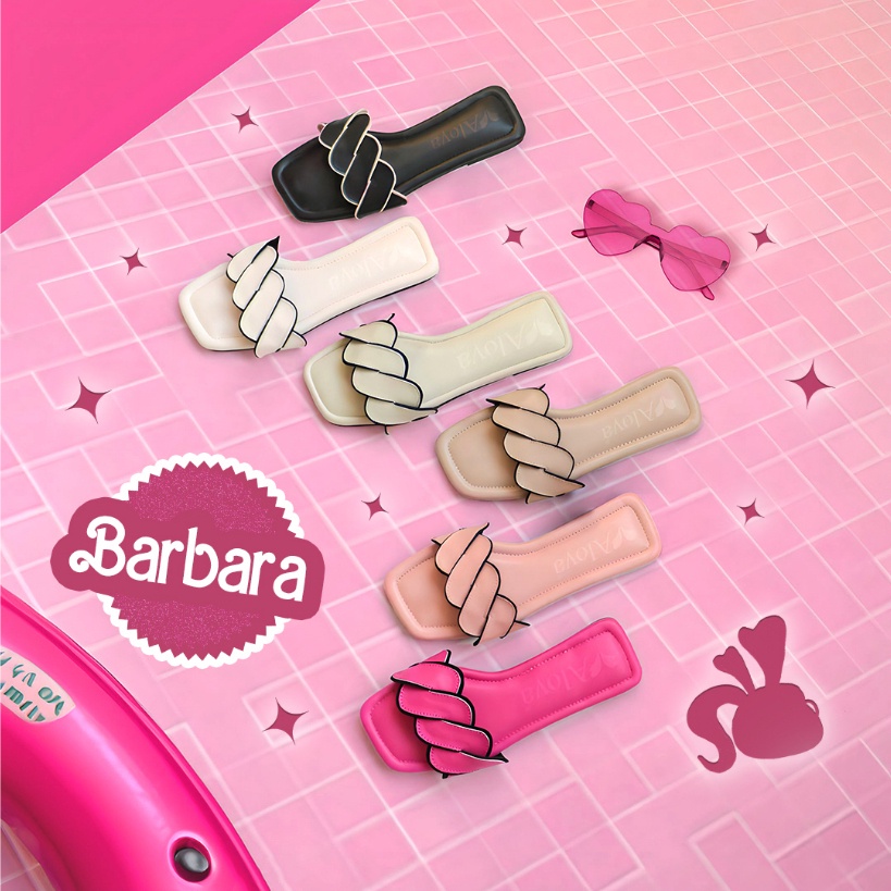 Alivelovearts Barbara Sandal Flat 1cm Teplek Wanita Kekinian