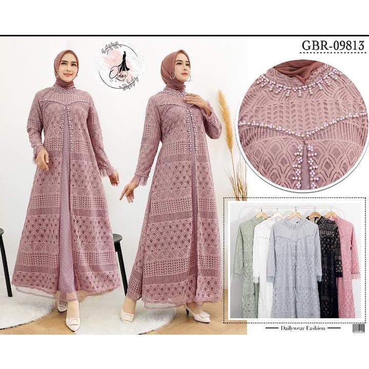 DRESS PESTA PREMIUM BROKAT BALIYA 09813 I Gamis Pesta Simpel I Gamis Remaja Cantik