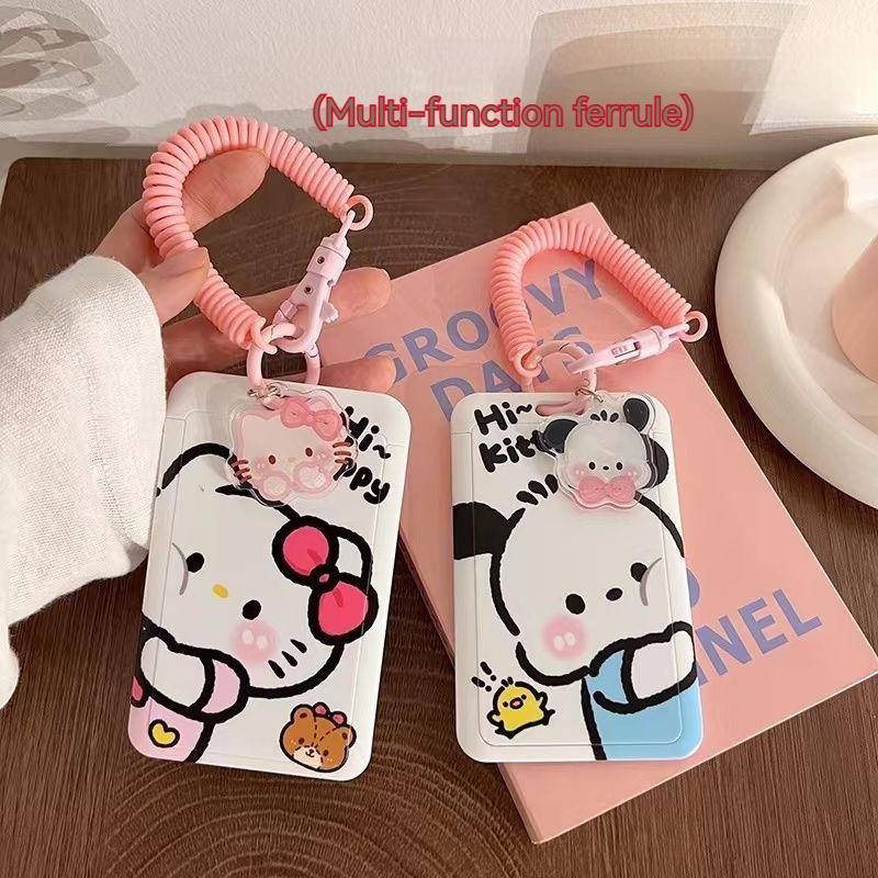 

⭐ KLKL ⭐Pacha Dog Campus Meal Card Set Bus Subway ID Set Work Permit Access Control Set dengan Hanging Line Photo Card Set