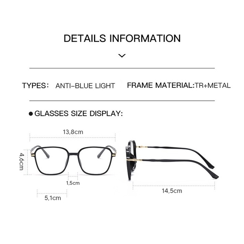 RB5 Diskon Shop - F5806 Kacamata Perlindungan Anti Radiasi Wanita Pria / 2 In 1 Kacamata Lensa