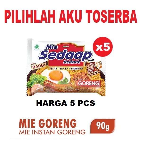 

Mie Instant MIE SEDAAP GORENG - ( HARGA 5 PCS )