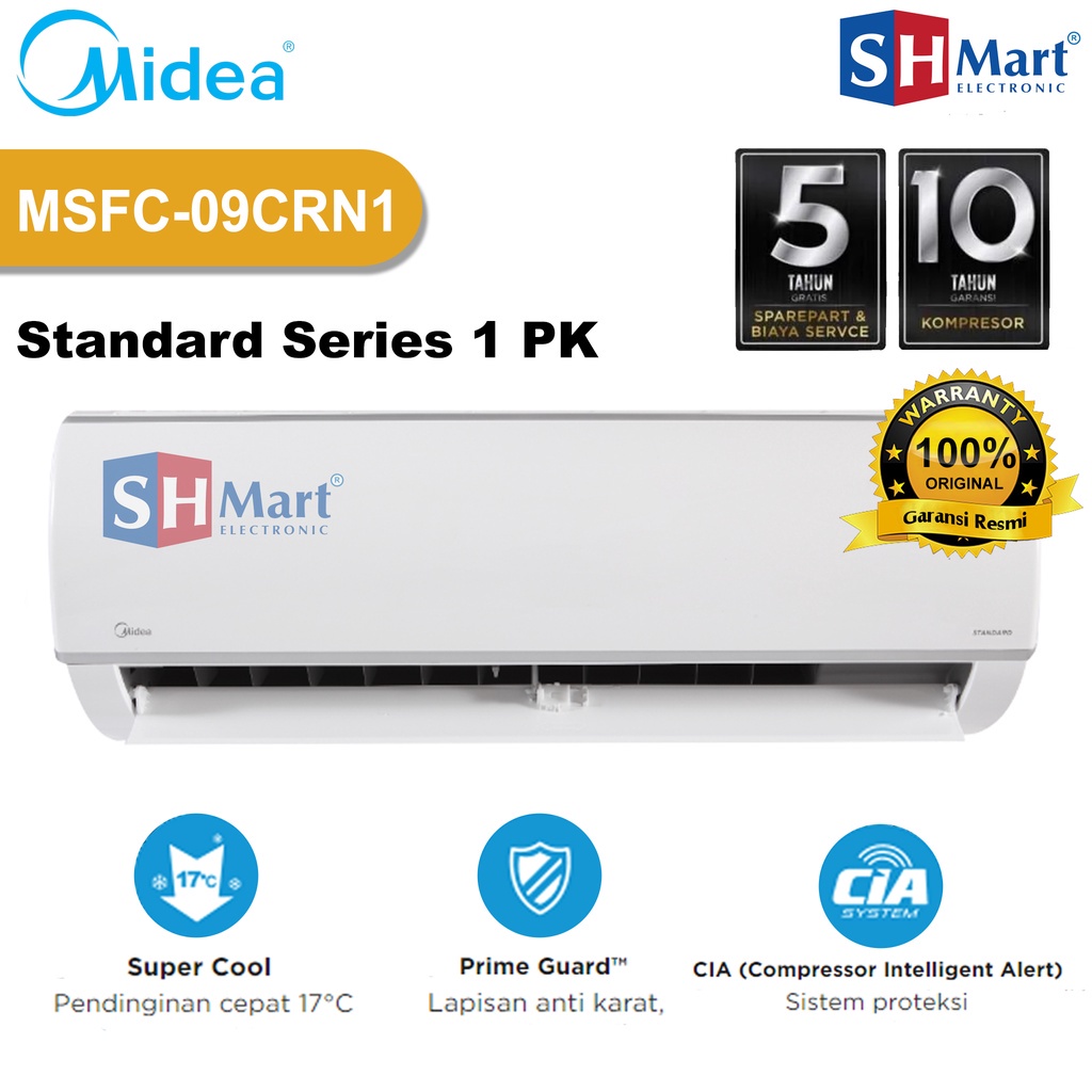 AC MIDEA 1 PK NEW R32 LOW WATT MSFC-09CRN GARANSI RESMI (MEDAN)
