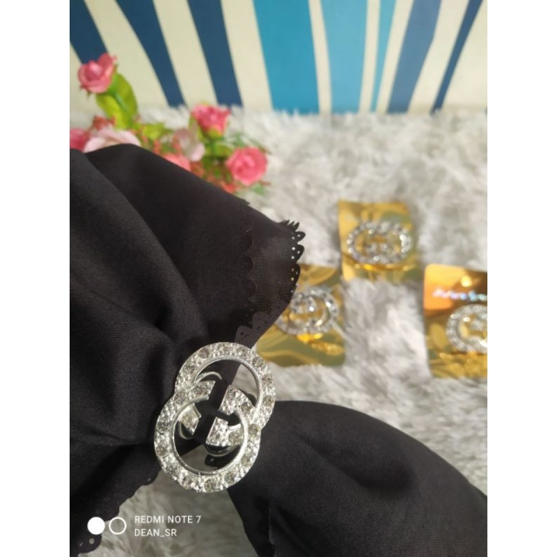 Ring Jilbab Wanita Motif Branded/Cincin Jilbab Wanita