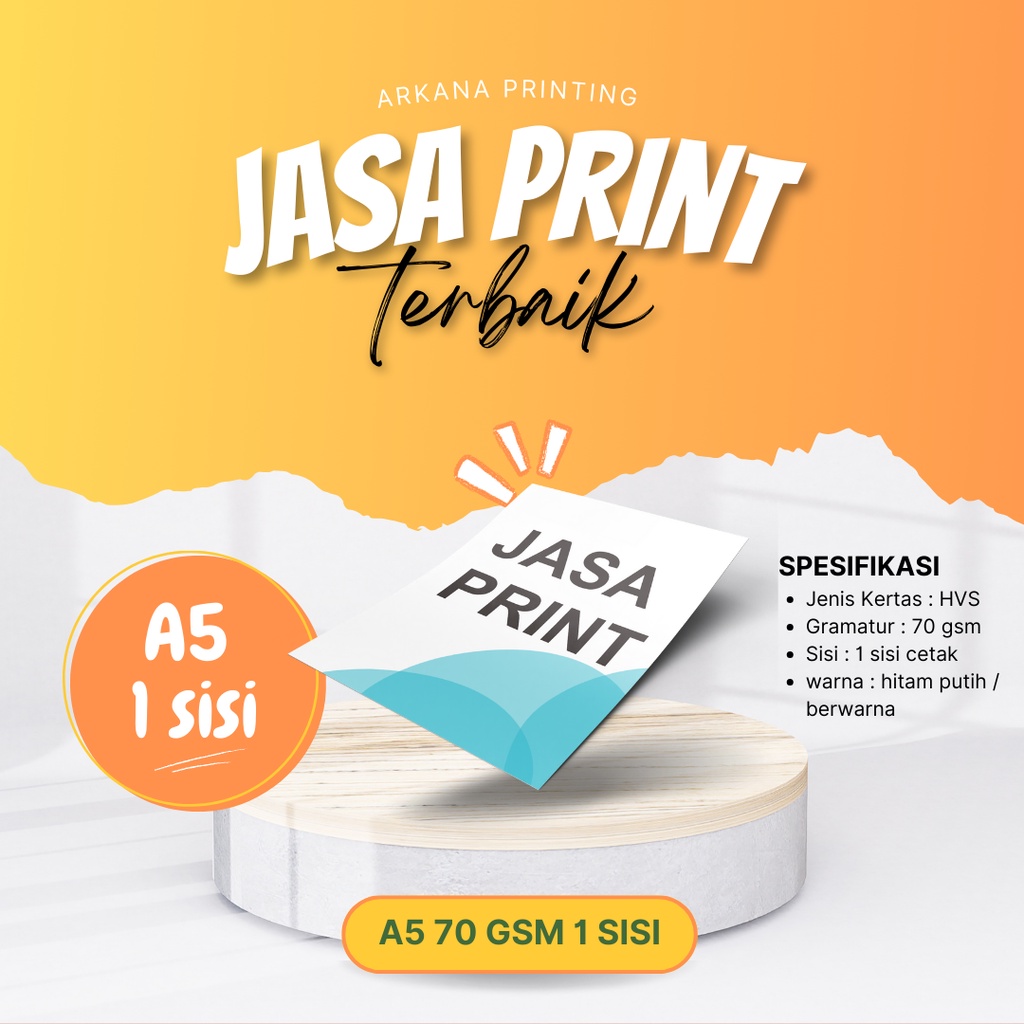 

Print Berwarna HVS A5 70 gsm 1 sisi