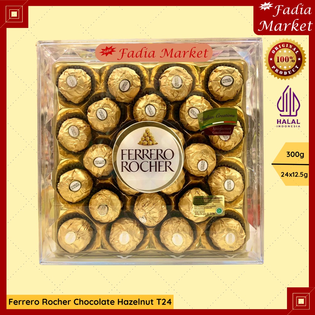 

Ferrero Rocher Choco Hazelnut Ball Coklat Bola T24 300g 24x12.5g