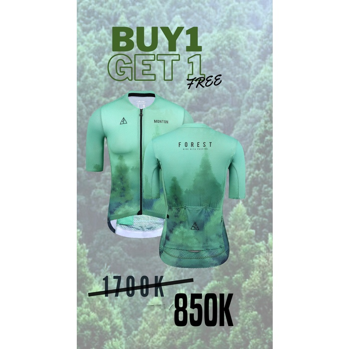 Buy 1 Get 1 Jersey Monton Urban Forest Man and Women Cycling Jersey  - XL Pria