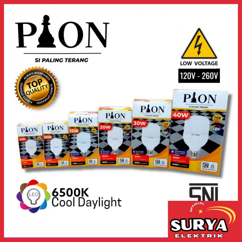 Bohlam Lampu Led PION Capsule  5W 10W 15W 20W Cool White E27 SNI