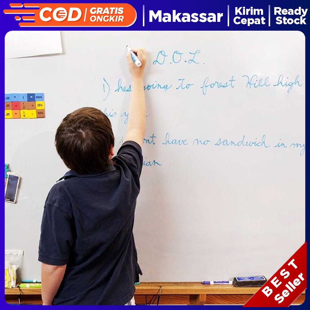 

Stiker Dinding Papan Tulis Whiteboard Flexible 200 x 45 cm