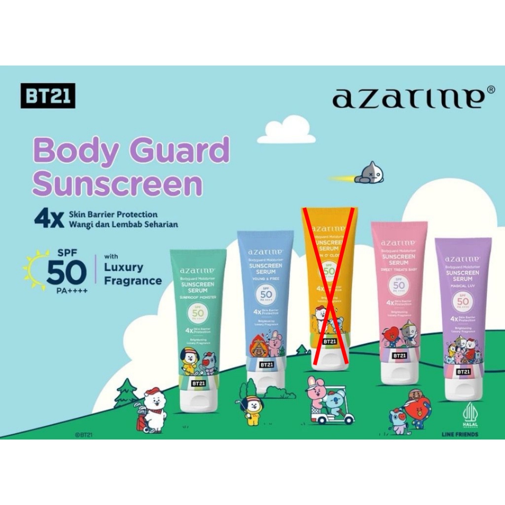 Body Sunscreen 4 Azarine Varian BT21