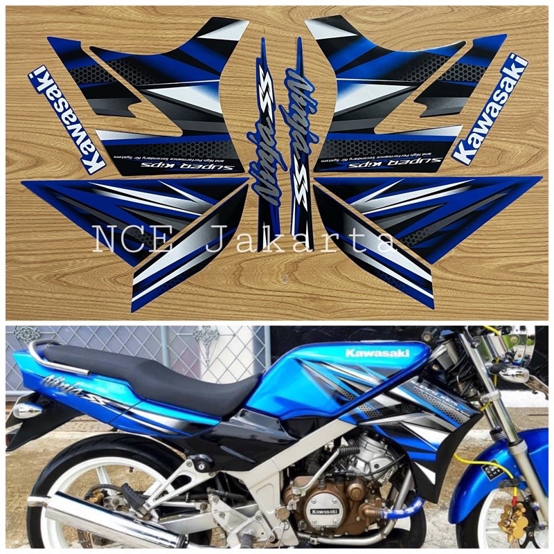 STIKER STRIPING MOTOR NINJA SS 2013 BIRU