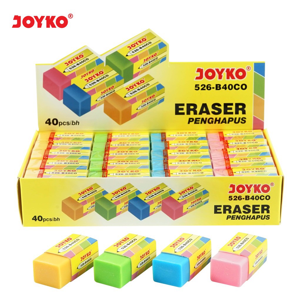 

[ BOX 40PCS ] Eraser Penghapus Joyko 526-B40CO [ MS ]