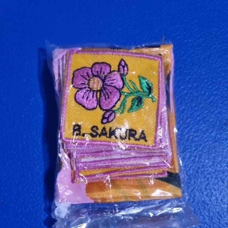 Bordir BET REGU SAKURA | Bet Tanda Regu Bunga | Tanda Regu Bordir Gambar Bunga | Badge Pramuka