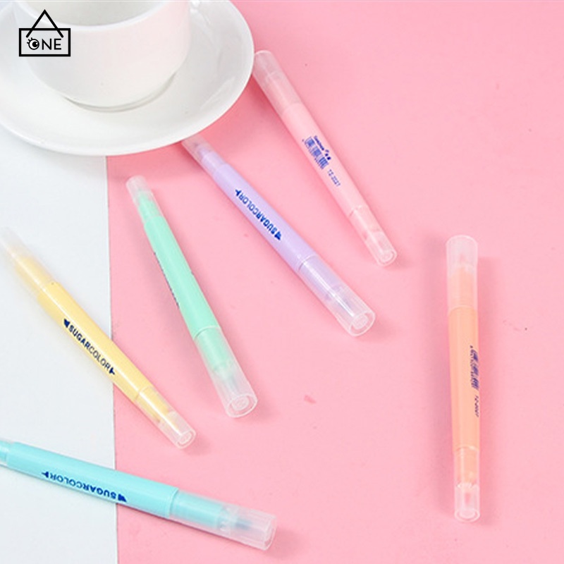 

COD❤️5pcs pena colorful head highlighter set