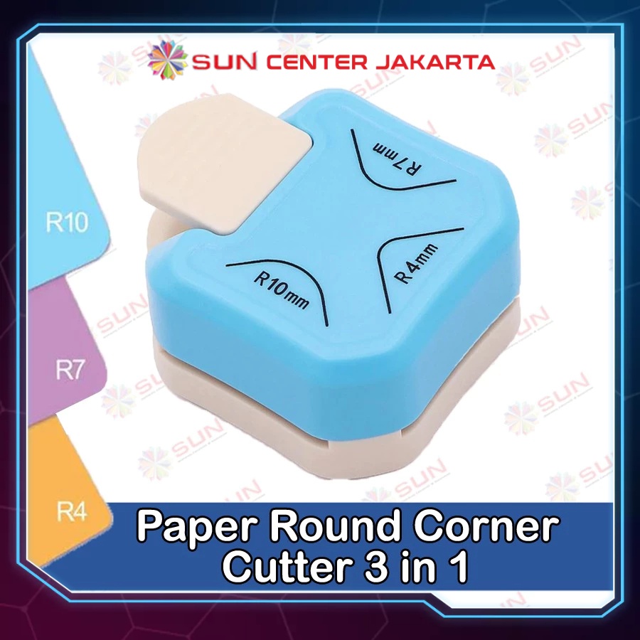 

Round Corner Cutter 3 in 1 Pemotong Sudut Corner Puncher Rounder Pemotong Ujung Kertas Plastik pembolong kertas