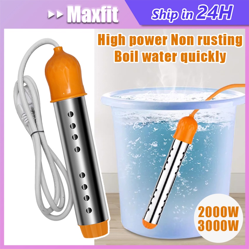 Elemen Pemanas Air Celup Water Heater Listrik Elemen Air Panas Watt Tinggi Otomatis 600/2000/3000W