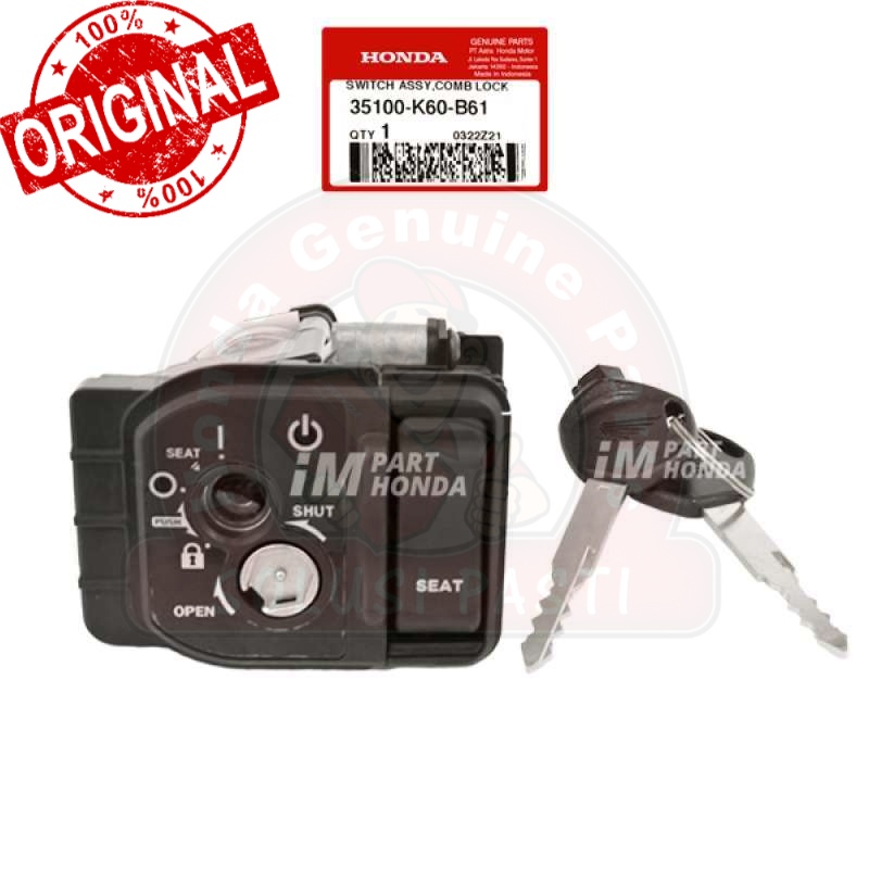 Original  Kunci Kontak Vario 125 eSP 2018 2019 2020 K60R 35100-K60-B61 35100K60B61 Jaminan 100% Asli