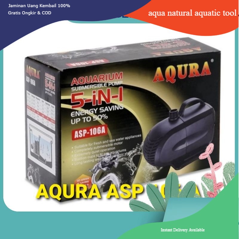 aqura 106 pompa celup air kolam ikan water pump pompa celup kolam ikan hias