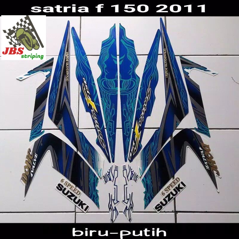 striping satria fu f stiker satria f fu 150 barong thn 2011 biru putih