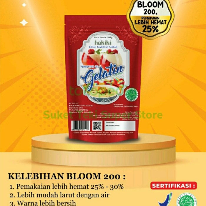 

HF87 Hakiki Gelatin Bubuk / Gelatine Powder 100gr Halal READY