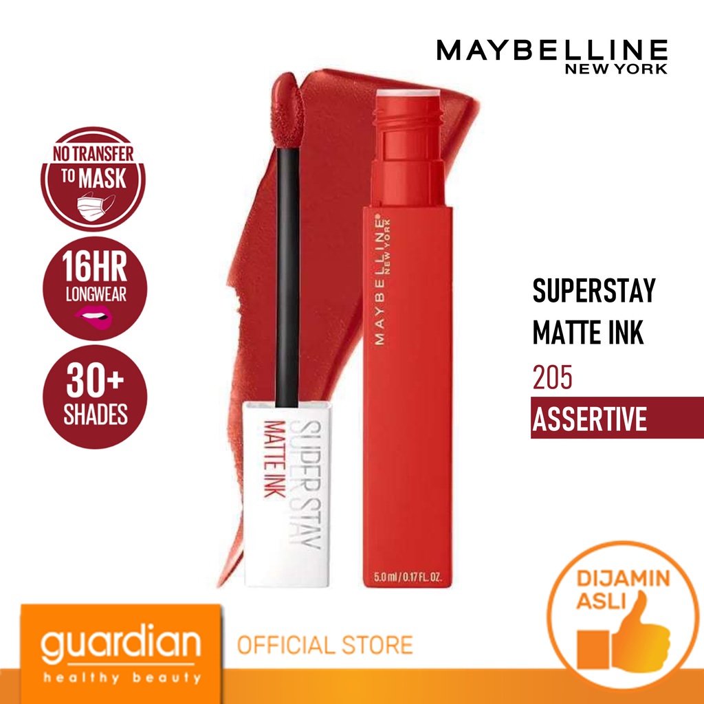 COD MAYBELLINE Superstay Matte Ink - 205 Assertive / Liquid Lipstick Waterproof Transferproof