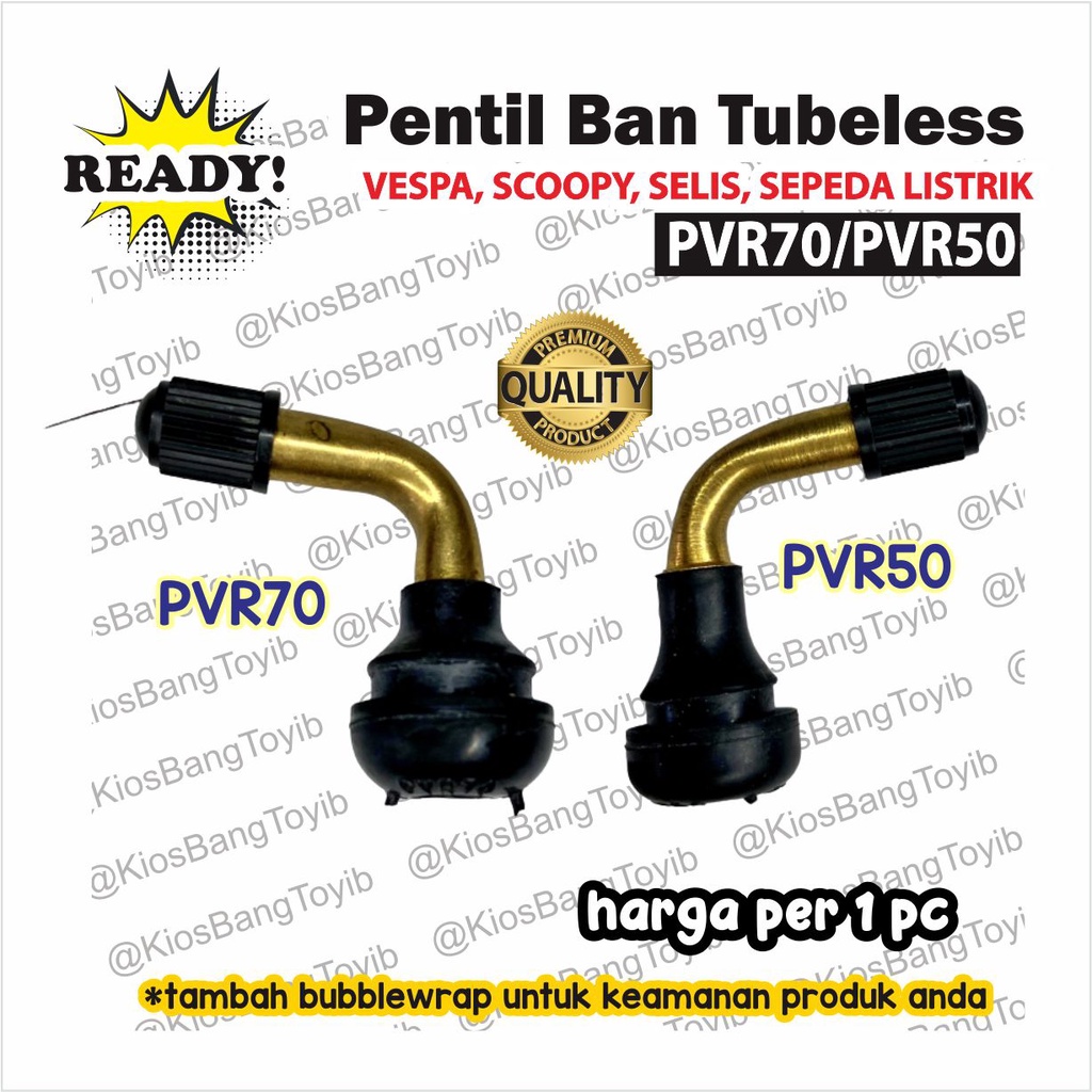 Pentil Ban Tubeless Tubles Karet Bengkok PVR70 PVR50 Sepeda Listrik