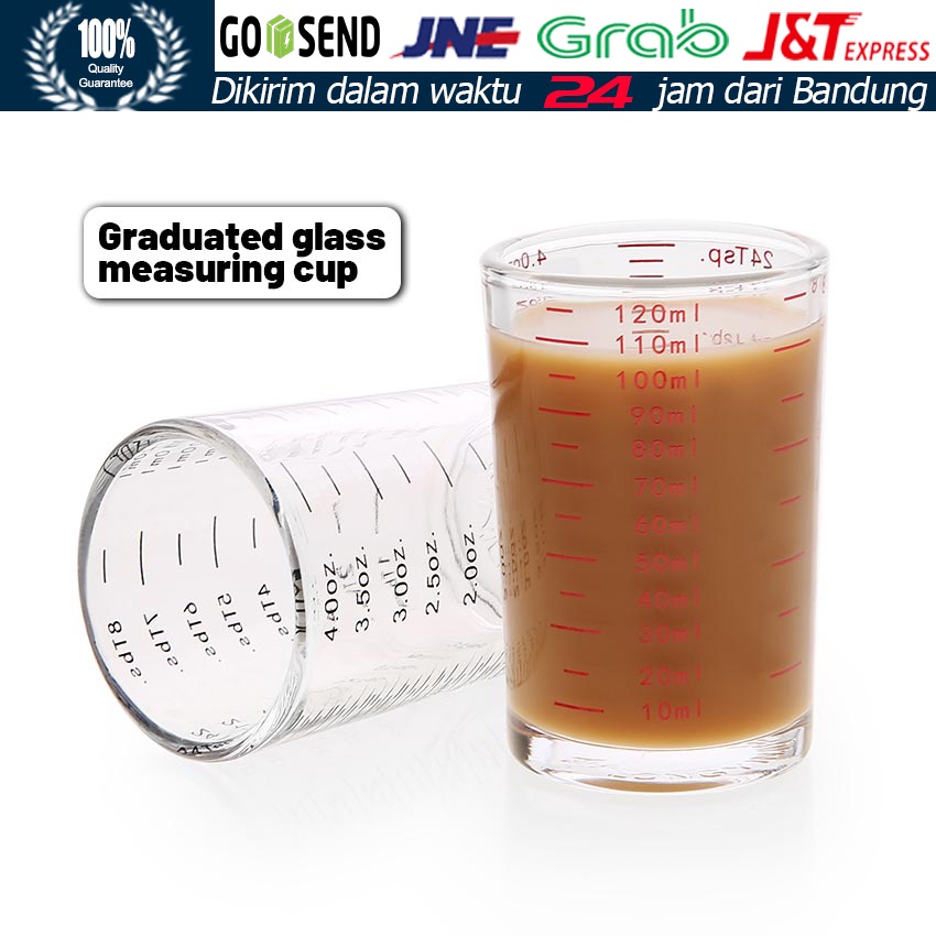 

120ML Espresso Shot Glass Orbicular oz / Gelas Ukur Kopi / Gelas Takar Kopi Gula Susu Seloki Shot