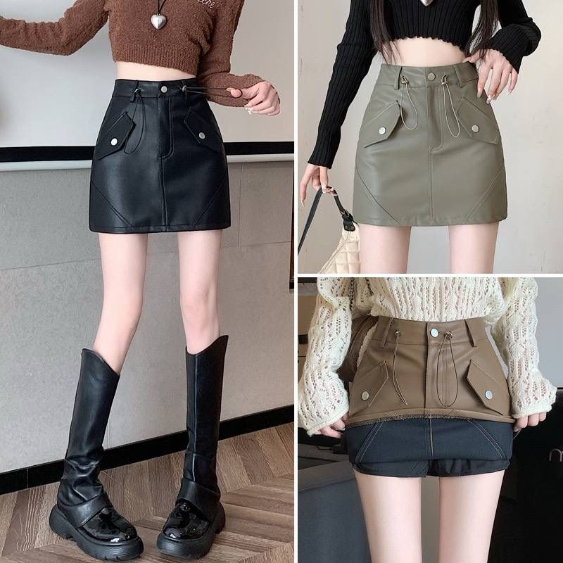 ROK LATEX PENDEK HP ROK PENDEK LATEX POLOS ACC TWIN POCKET SAMPING VARIASI PINGGANG SERUT + KARET BE